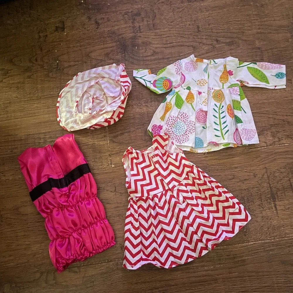 Doll clothes fits American Girl Doll 3 dresses & a hat